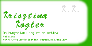 krisztina kogler business card